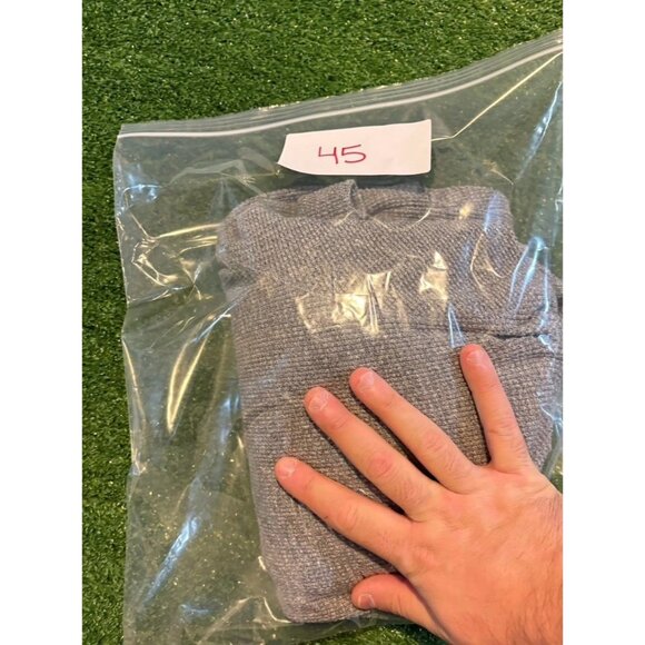 Ralph Lauren Polo hoodie mens large gray waffle knit pockets pullover casual 45 - Picture 13 of 13